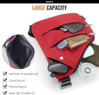 WANDER PLUS® Left Shoulder Anti Theft Crossbody Travel Bag for Women Men, Slim Sling Bag with Adjustable Strap