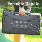 VANSTON 2-Burner Propane Camping Stove, 20,000 Total BTUs Portable Gas Camping Grill, Stovetop with Adjustable Burners, Wind Guards, Heavy-Duty Latch, Built-in Carrying Handle, Pressure regulator