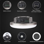 12000mAh (45W) Camping Hanging Tent Light Emergency Power Outage Lantern Home Use 4000LM 3 Modes IPX5 Waterproof Outdoor Walking Rock Climbing Work Rechargeable Camping Light