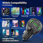 USB C Car Charger Adapter, PD 3.0 Charger, 5 USB QC 3.0 Car Phone Chager Fast Charging for iPhone 17, Galaxy S24 and Other USB Device. (2Pack)