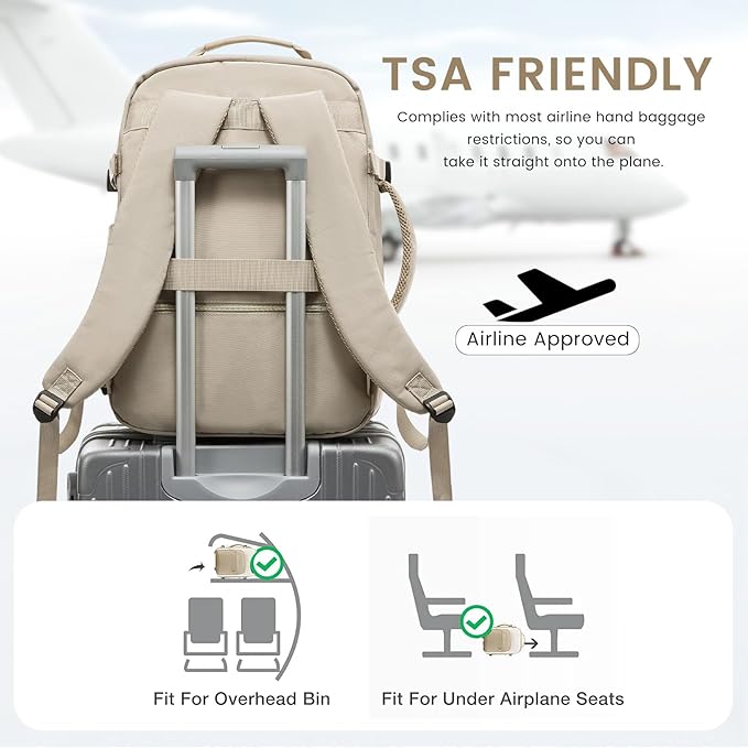 LOVEVOOK 50L Large Travel Backpack for Women Men Fits 17 Inch Laptop, Carry on Backpack for Traveling on Airplane, Personal Item Bag Airline Approved, Business Causal Weekender Backpacks