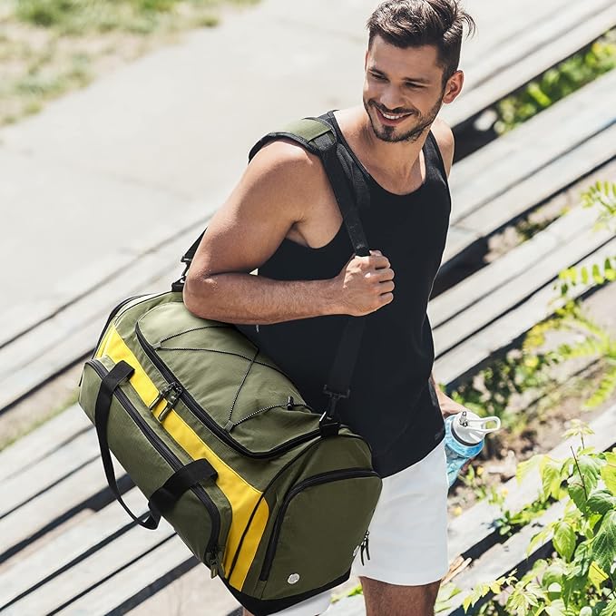 MIER Large Gym Bag for Men Sports Duffle Bag with Shoe Compartment 60L Lightweight Duffel Bags for Workout Fitness Travel