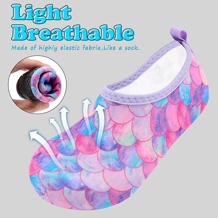 Deevike Kids Water Shoes Boys Grils Barefoot Quick Dry Aqua Socks Beach Shoes for Toddler Sports Swim Surf Outdoor Walking