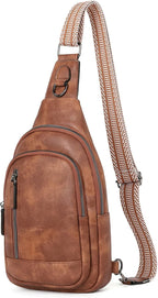 CLUCI Crossbody Bags for Women Men,Leather Sling Bag Cross Body Backpack for Woman Gifts for Women Birthday Unique