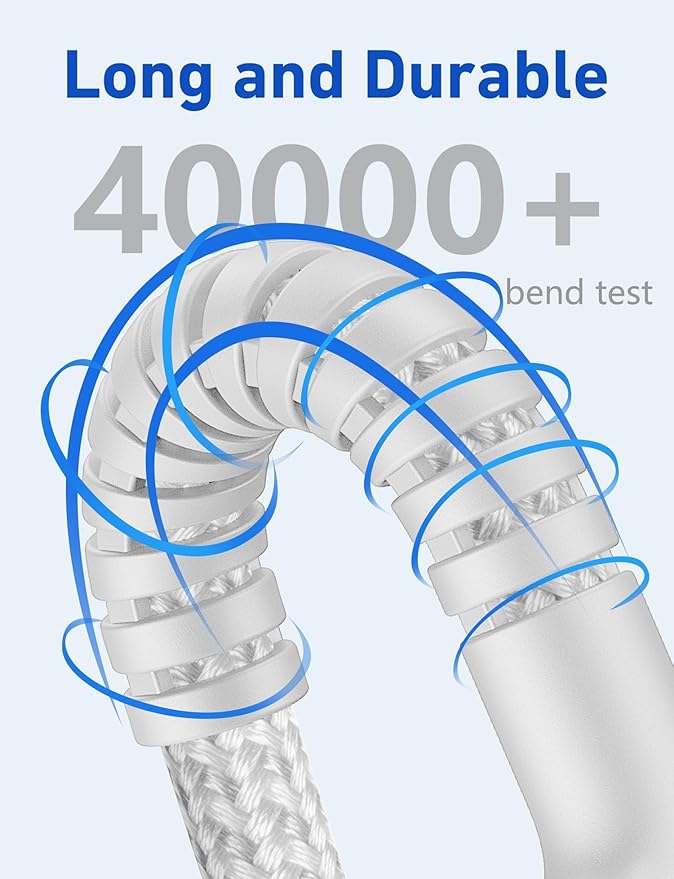 iPhone Charger Cable 3FT, 2Pack USB to Lightning Cable Extra Durable Braided, [Apple MFi Certified] Fast Charging iPhone Charger Cord Compatible with iPhone 14 13 12 11 8 7 Pro Max and More-Silver