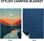 Camping Blanket,Lightweight Puffy Printed Camping Blanket Packable Outdoor Blanket for Camping,Traveling, Stadium, Hiking, Picnics