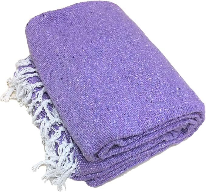 Open Road Goods Solid Color Mexican Yoga Blanket – Large Handwoven Throw for Yoga, Beach, Camping or Home – Soft and Durable Cotton Blend