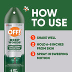 OFF! Deep Woods Insect Repellent Aerosol, Bug Spray with Long Lasting Protection from Mosquitoes and Ticks, 6 oz
