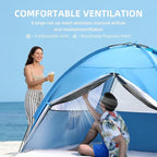 Beach Tent Sun Shelter for 4/5 Person - UPF 50+ UV Protection Portable Beach Shade Sun Canopy, Waterproof & Lightweight, Easy Setup Beach Tent for Family Beach Trips, Picnics, Camping