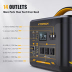 VTOMAN Jump 1800 Portable Power Station with 110W Solar Panel, 1800W/1548Wh LiFePO4 Battery Solar Generator with 1800W Constant-Power, PD 100W Type-C, Capacity Expandable for Camping, Home Backup