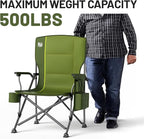 TIMBER RIDGE Oversized Folding Camping Chair High Back Heavy Duty for Adults Support up to 500lbs with Cup Holder, Side Pocket Cooler Bag