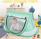 Baby Beach Tent,Large Pop Up Beach Tent Sun Shade for Beach,Portable Baby Travel Tent with Mosquito Net,Indoor Baby Play Tent,UPF 50+ UV Protection Sun Shelters for Infants