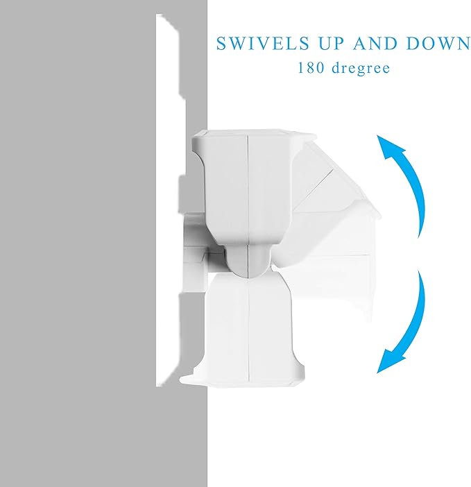 Oviitech 3-Outlet Swivel Wall Adapter,2 Pack Grounded 180 Degree Swivel Wall Tap,Multi-Plug Outlets,White.