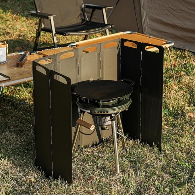 OLG Camp Stove Windscreen 23.6 inch Camping Shield (Tinplate) Wind Screen for Stoves
