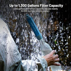 Squeeze Water Filtration System with Four 34-Oz Squeezable Pouches and 0.1 Micron Filter Straw, Portable Water Purifier Survival for Backpacking, Camping, Hiking and Emergency Preparedness