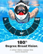 Kids Snorkel Mask, Full Face Snorkel Mask for Kids 4-16, Foldable Snorkeling Gear for Kids Snorkeling Set for Swimming Pool Toys, Dry Top, Anti-Leak/Anti-Fog /180° HD View/Portable Bag