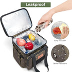 Tactical Lunch Box, Large Expandable Insulated Lunch Bag, Durable Waterproof Leakproof Cooler Bag for Adults/Men/Women/Work Outdoor Picnic Trips, 20 Cans/15 L, Black-Camo, HSHRISH