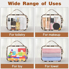 Wedama TSA Approved Toiletry Bag, 3 Pack Clear Makeup Bags with Handles, Quart Size PVC Clear Cosmetic Bags for Women and Men, Carry on Airport Airline Compliant Bag, Leopard Print