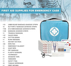 Home Car First Aid Kit Refill Supplies for Business 300Pcs Emergency Kits Urgent Essential for Workpalce Outing Skating Waterproof First Aid Blue Bag for Backpacking 1st Aid