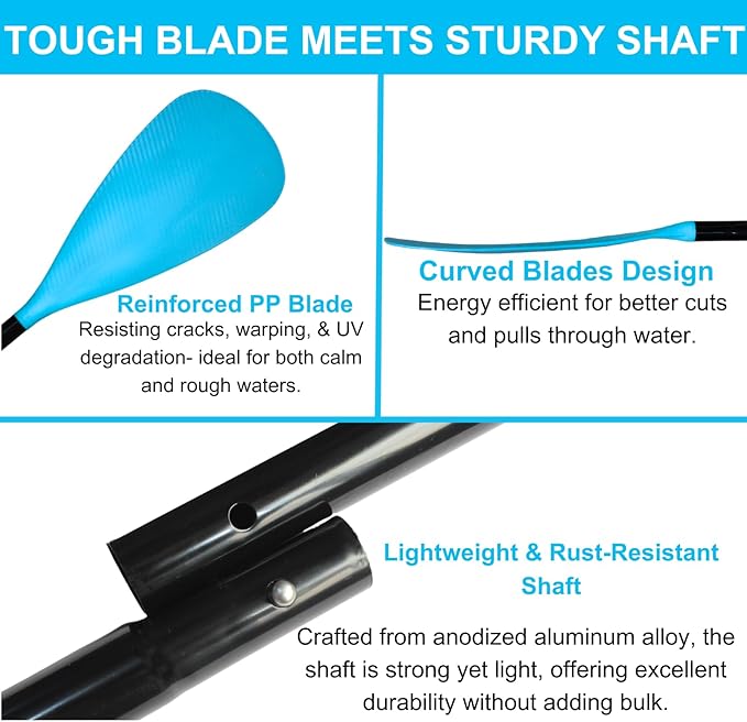 SUP Paddle – 4-Piece Adjustable Kayak Oar, Detachable Aluminum Alloy Paddle Board Paddles, Floating Carbon Fiber Textured Blade, Lightweight & Durable with Stretchable Leash
