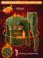 romision Thermal Underwear for Men Long Johns Fleece Lined Hunting Gear Bottom Top Set Base Layer for Cold Weather Gift