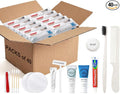 40 Kits Travel Toiletry Kit Bulk, 9-in-1 Disposable Personal Hygiene Kit, Basic Toiletry Kits for Men Women, Homeless Care Supplies Charity Kit for Guest, Hotel, Camping, Travel, Donation