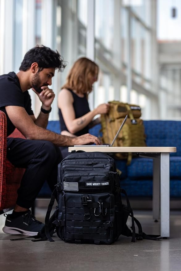 45L to 55L Expandable Professional Tactical Backpack | 1680D SUPER HEAVY DUTY BALLISTIC NYLON |10X Stronger Work & Military Bag | Built-In Rain Cover | MADE BY PROS FOR PROS (Carbon Black: Pro Series)