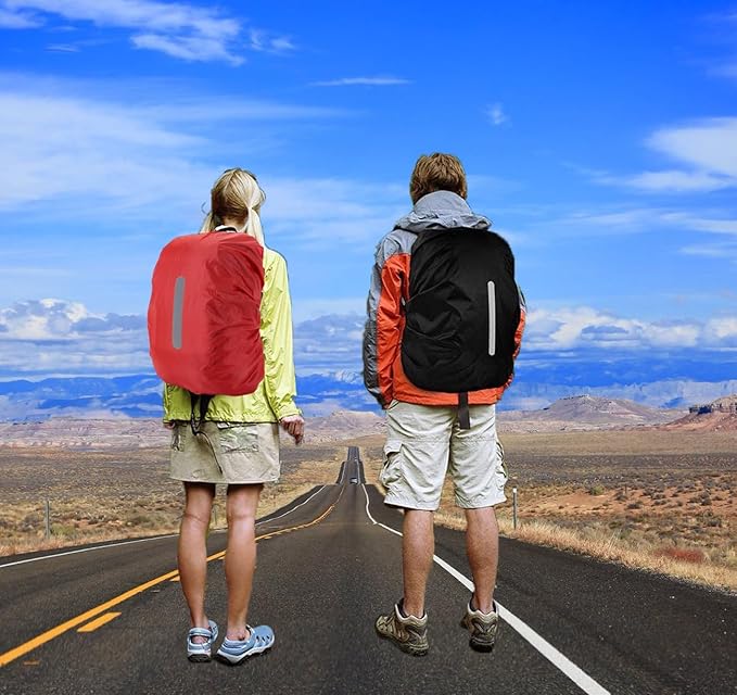 2 Pack Waterproof Rain Cover for Backpack, Backpack Rain Cover with Reflective Strip，Rucksack Rain Cover for Bicycling/Hiking