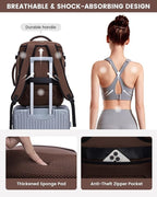 LOVEVOOK Large Travel Backpack for Women, TSA Carry on Backpack for Airplanes, 50L Personal Item Travel Bag for Women fits 17" Laptop,Waterproof Carry on Bag Airplane Approved with 3 Packing Cubes