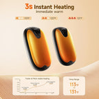 4 Pack Hand Warmers Rechargeable, 3 s Fast Heating USB 2 in 1 Pocket Hand Warmer, 3-Settings Outdoor/Indoor/Camping/Warm Gifts for Women MenKids （Write Black）