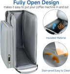 LEFOR·Z Coffee Maker Travel Bag Compatible with Keurig K-Slim/K-Express/K-Iced/Ninja PB051/PB041ST,Single Serve Coffee Brewer Carrying Case with Multiple Pockets for K-Cup Pods,Grey(Bag Only)