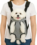Dog Backpack Carrier, Front Pocket for Essentials, Pet Sling Front Backpacks for Small Medium Dogs 7-11 Lbs, Legs Out, Adjustable Wearable Puppy Chest Travel Bag, Easy-Fit for Hiking/Walking/Camping