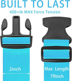 BILIONE 4 Pack Luggage Straps 79" Long Belts Keep Suitcase Secure While Traveling, TSA Approved Add a Bag Premium Accessory for Travel Bag Closure (4 Pcs Blue)