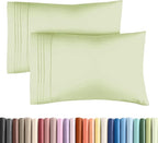 King Pillow Cases Set of 2 - Ultra Soft Hotel Quality Pillowcase Covers - Comfy Bedding for Women, Men, Kids and Teens - Machine Washable Pillow Protectors - 2 Pieces Set - King Size Light Sage Green