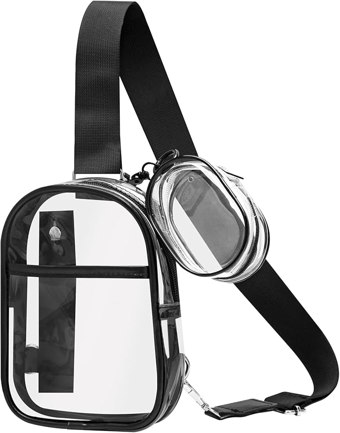 Waterproof Clear Bag for Stadium Events, Women's Crossbody Clear Sling Bag with Coin Wallet, Shoulder Bag for Daily Use