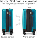 Hanke Expandable Hardshell Luggage Sets 3 piece Carry On Luggage with Wheels Suitcases Lightweight Checked Tsa Luggage Rolling Large Suitcase Travel Luggage Bag Woman Men 20/24/29 Inch(Caribbean Blue)