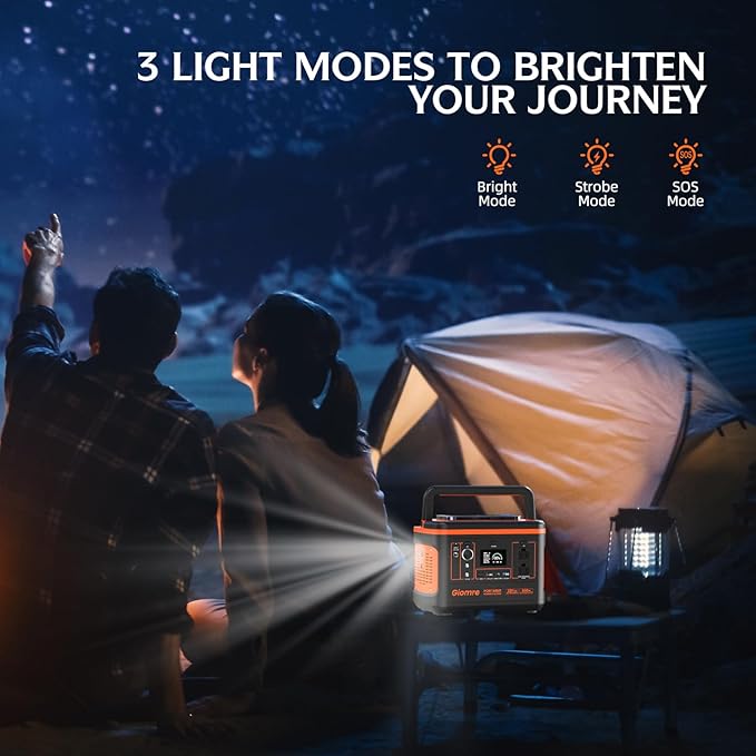 Portable Power Station, 297Wh Backup Lithium Battery Generator with 600W AC Output and 120W Fast Charging, Solar Generator for Outdoors Camping, Travel Emergency, Home Blackout