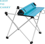 Grope Portable Camping Table with Aluminum Table Top, Folding Beach Table Easy to Carry, Prefect for Outdoor, Picnic, BBQ, Cooking, Festival, Beach, Home (Deep Blue-S)