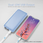Miady 2-Pack 10000mAh Dual USB Portable Charger, Type-C Fast Charging Power Bank, Slim Backup Charger Battery Pack Compatible with iPhone 16/15/14/13 Galaxy S24/22 iPad Android etc (Blue+Pink)