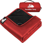 Fleece Waterproof Outdoor Blanket - Windproof Stadium Blanket for Camping, Picnics, and Sports Stay Dry and Comfortable 80"x 58"(Red)
