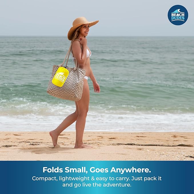 Sandproof Waterproof Beach Blanket Extra Large 108"x 84", Mat for Family, Quick Dry Ripstop Nylon Lightweight, Compact for Travel, Picnic, Camping w/ 4 Anchor Stakes and Carry Bag