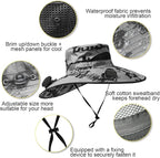 Outdoor Wide Brim Sun Hat with 2 Solar Fan for Men Women UPF50+ Outdoor Hiking Sun Protection Bucket Fishing&Cycling Hat