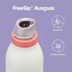 Owala FreeSip Twist Insulated Stainless Steel Water Bottle with Straw for Sports and Travel, BPA-Free, 24-oz, Purple/Green (Minty Horizons)