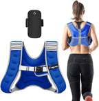 Fragraim Weighted Vest for Women Men - 8lb/10lb/12lb/16lb/22lb/25lb/30lb Weight Vest with Reflective Stripe, Detachable Phone Pouch, Ideal for Walking, Strength Training, Running, Workout, Cardio
