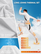 romision Thermal Underwear for Men Long Johns Fleece Lined Hunting Gear Bottom Top Set Base Layer for Cold Weather Gift