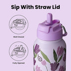 BOTTLE BOTTLE 32oz Insulated Water Bottle Stainless Steel Sport Water Bottle with Straw Dual-use Lid Design for Gym with Pill Box