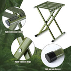 2 Pcs Folding Camping Stool Portable 17.8 Height Stool Lightweight Chair Foldable Camping Seat Hold up to 600 Lbs for Outdoor Walking Hiking Fishing Hunting Travel Gardening, Green