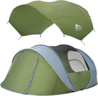 4/6 Person Easy Pop Up Tent, Waterproof, Automatic Setup,2 Doors-Instant Family Tents for Camping, Hiking & Traveling