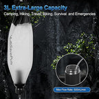 Gravity Water Filter Straw, Camping Water Filtration System with Purifier, Water Purifier Survival for Travel,Camping,Hiking and Emergency Survival Kit,No Expiration Date,Reusable,3L,White