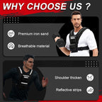 Adjustable Weighted Vest Men 19lbs/ 30lbs/ 40lbs Weights with Reflective Stripe, Weight Vest Woman Workout Vest for Strength Training,Running & Walking